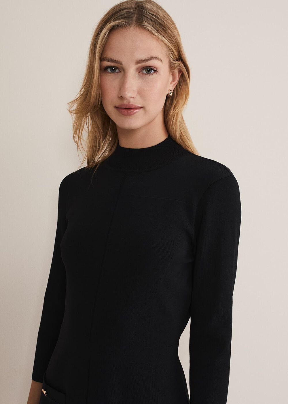 Kamri Knitted Tunic Dress - Black