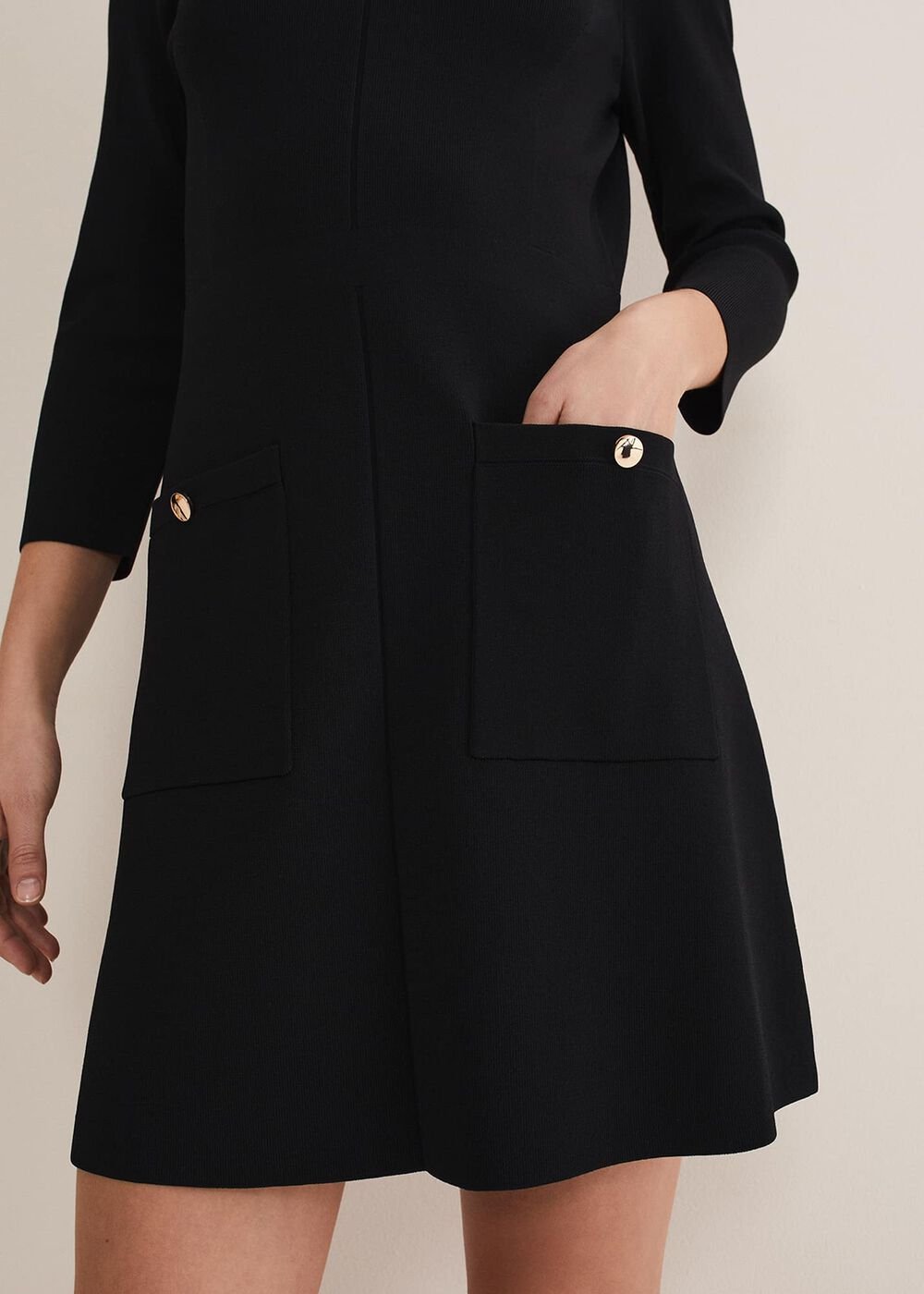 Kamri Knitted Tunic Dress - Black