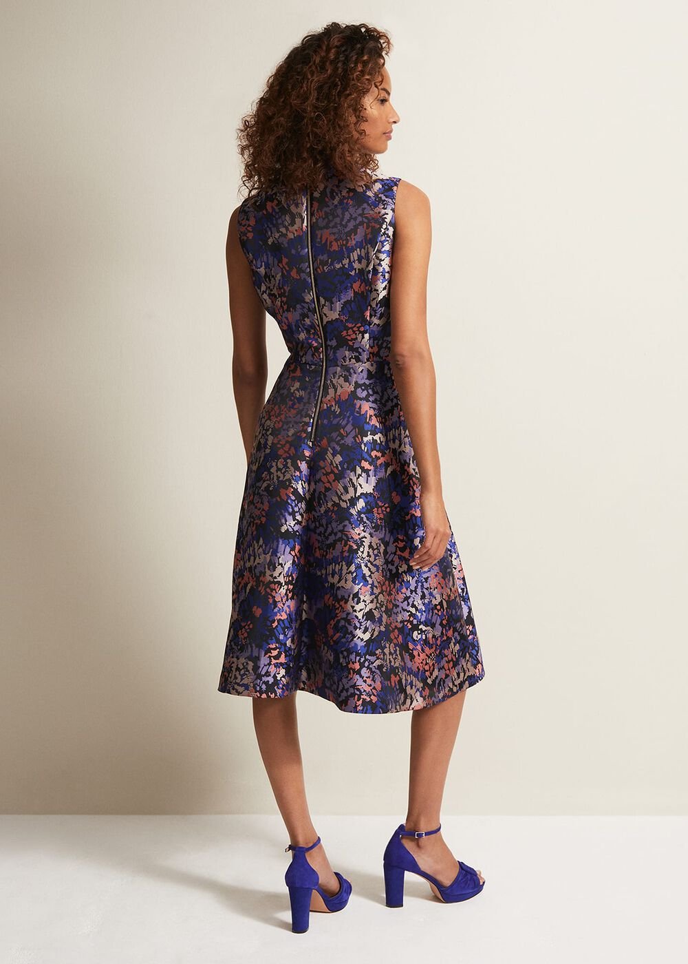 Adonia Abstract Jacquard Dress - Multi-Coloured