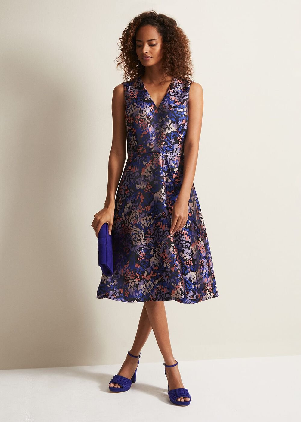 Adonia Abstract Jacquard Dress - Multi-Coloured