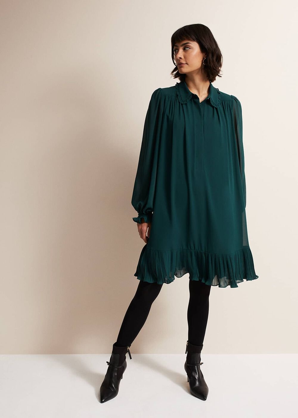 April Swing Mini Dress - Dark Green