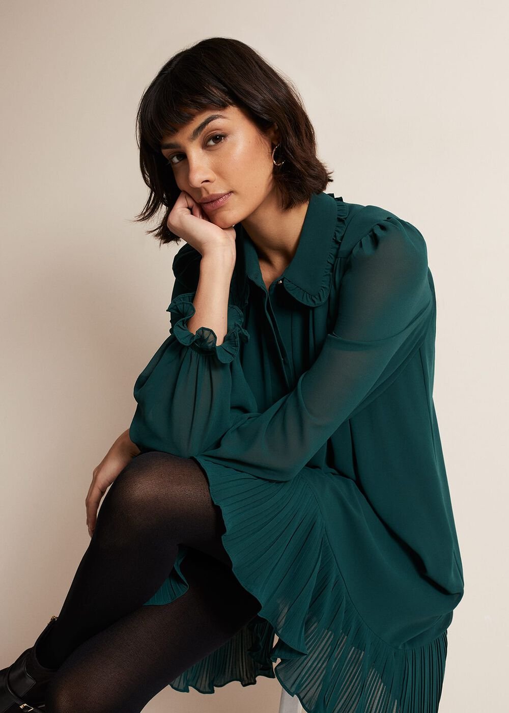 April Swing Mini Dress - Dark Green