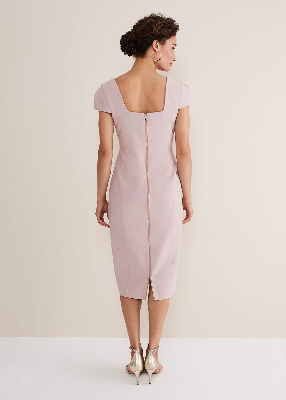 Eira Midi Dress - Pale Pink
