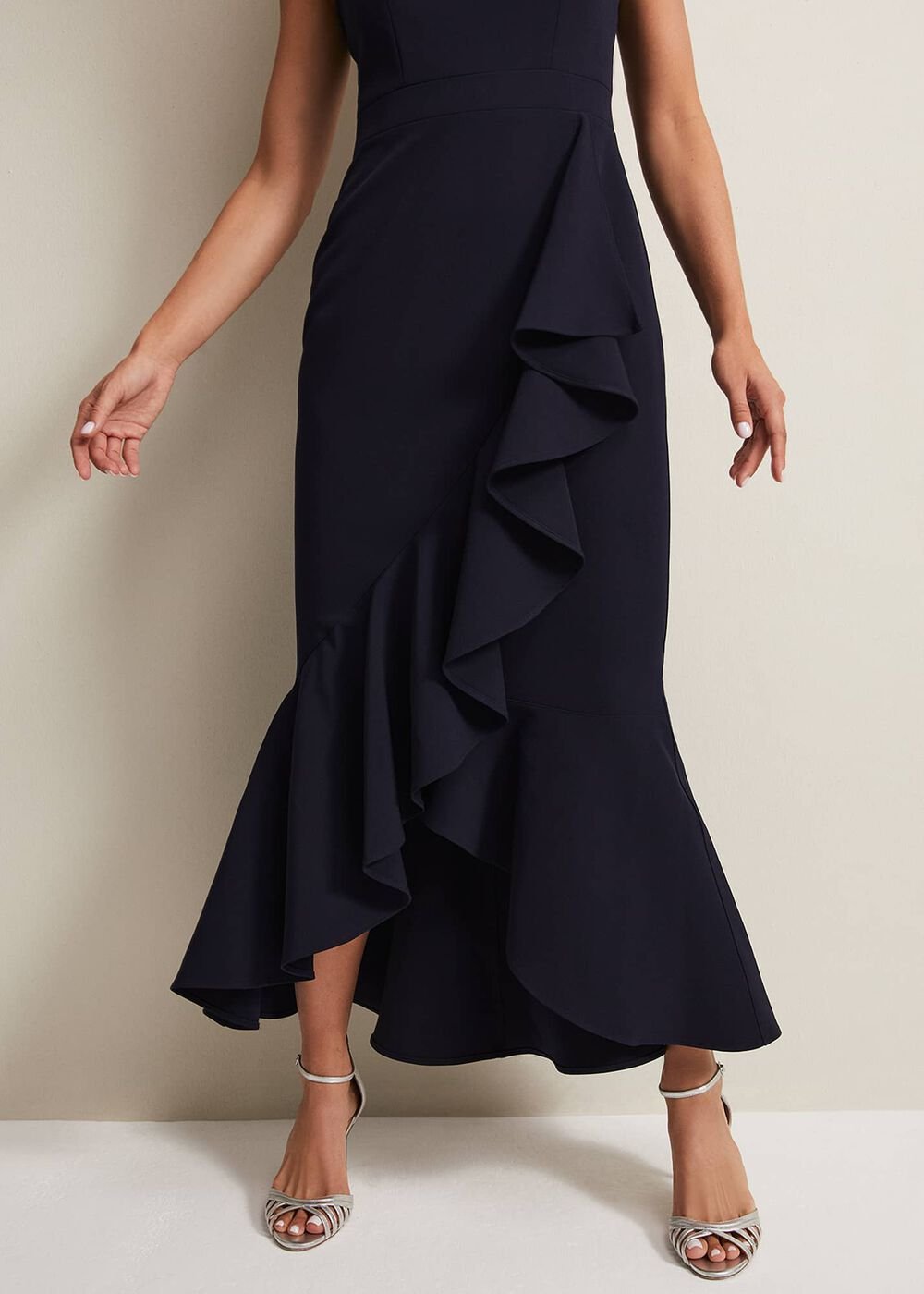 Chantal Navy Jewel Strap Maxi Dress - Navy