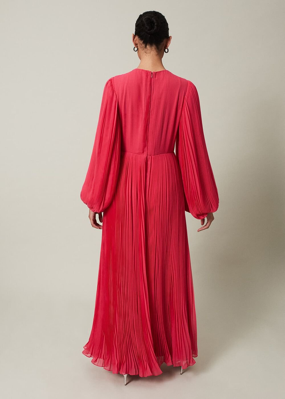 Lillian Pleated Wrap Maxi Dress - Pink