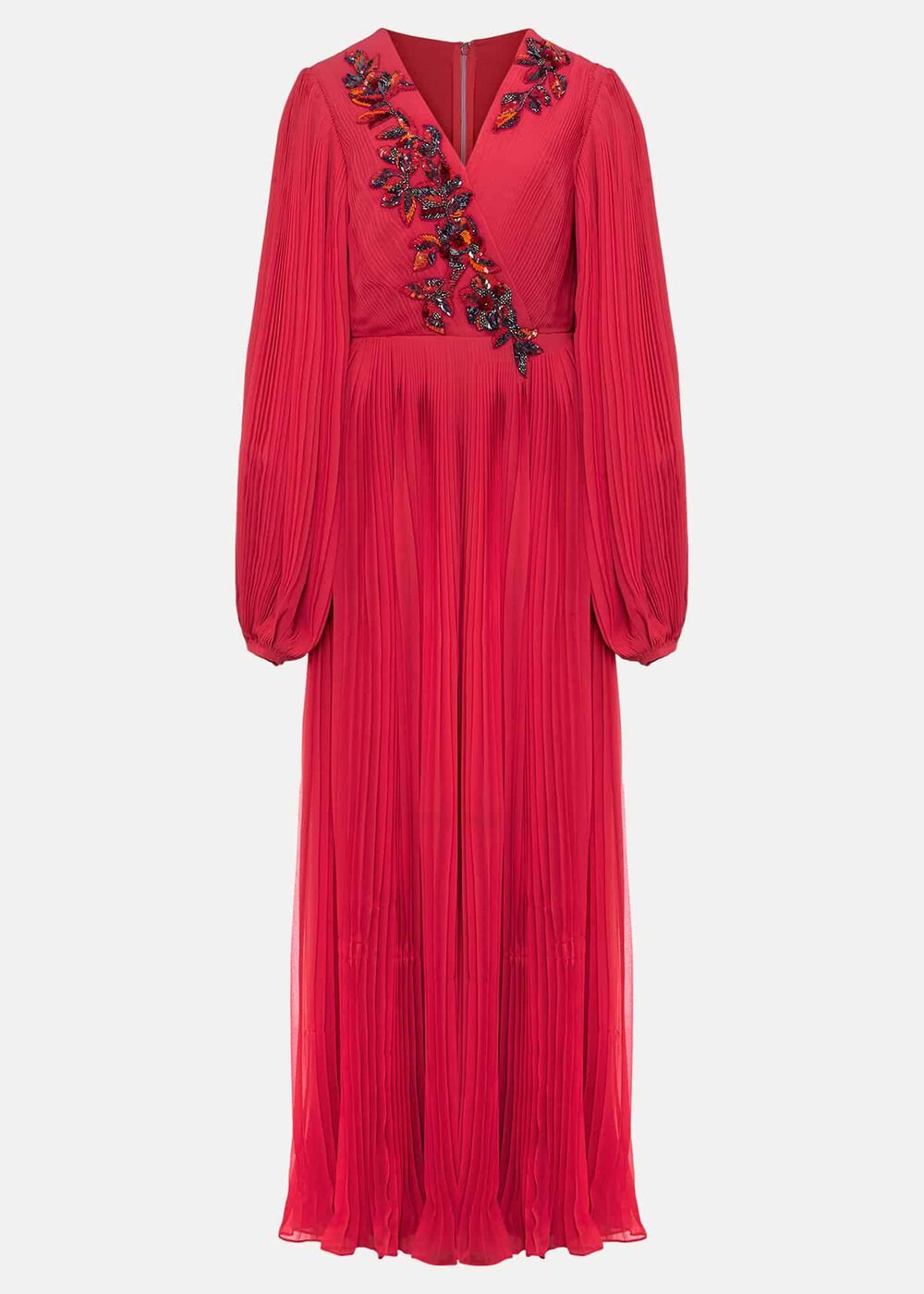 Lillian Pleated Wrap Maxi Dress - Pink