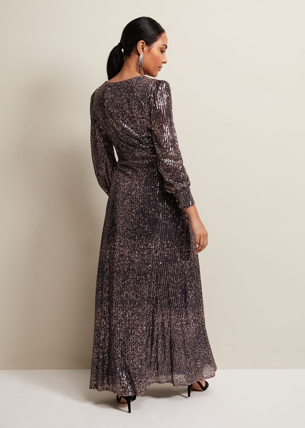 Petite Amily Sequin Maxi Dress - Rose Gold