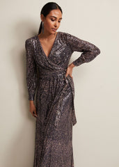 Petite Amily Sequin Maxi Dress - Rose Gold