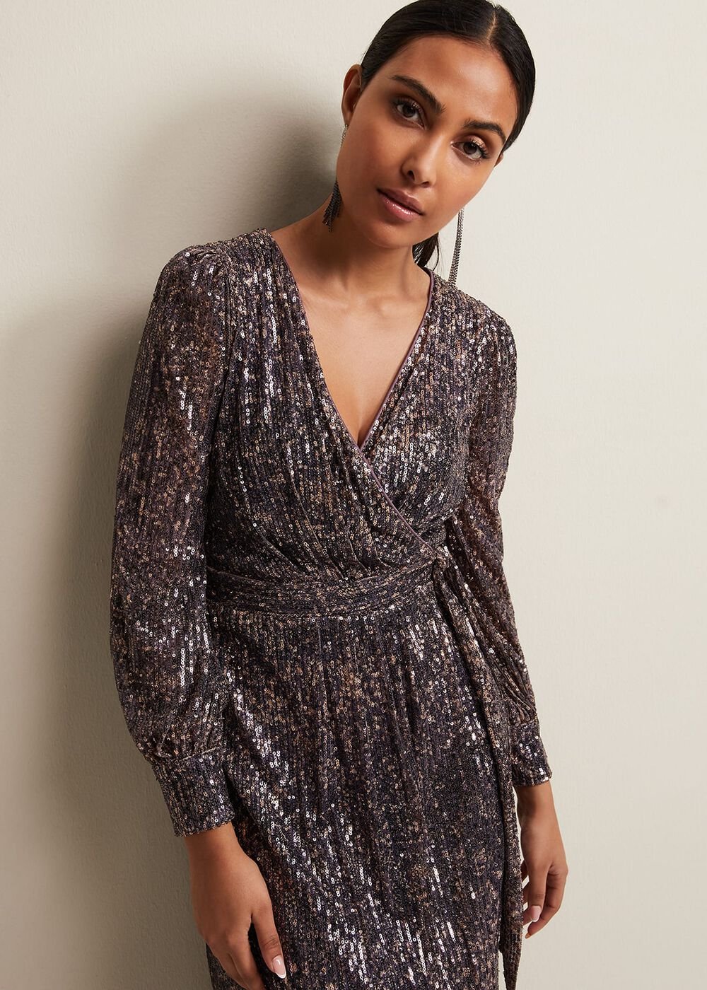Petite Amily Sequin Maxi Dress - Rose Gold