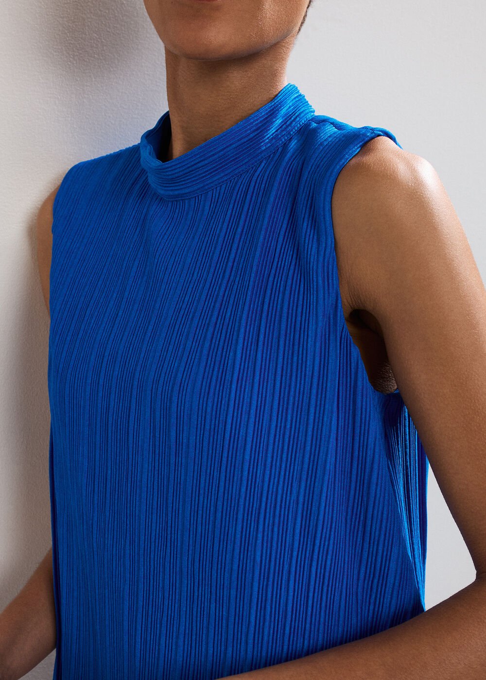 Betsie Plisse Swing Dress - Blue