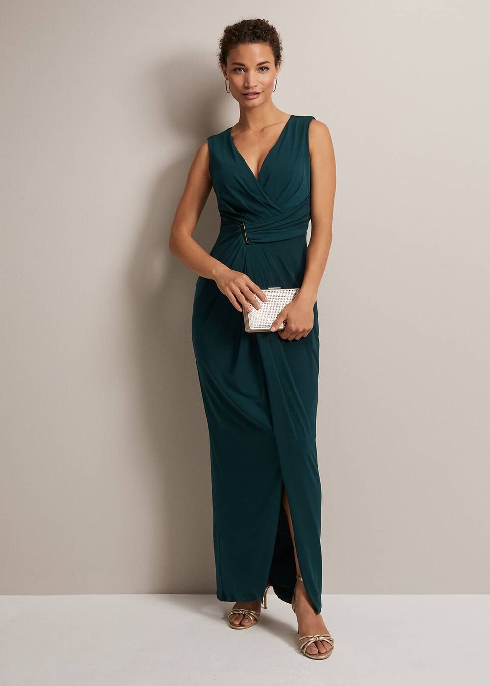 Christabel Dark Green Maxi Dress - Dark Green