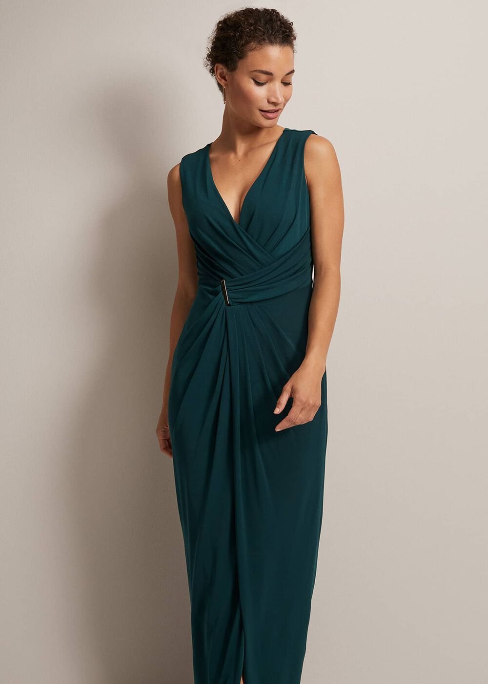 Christabel Dark Green Maxi Dress - Dark Green