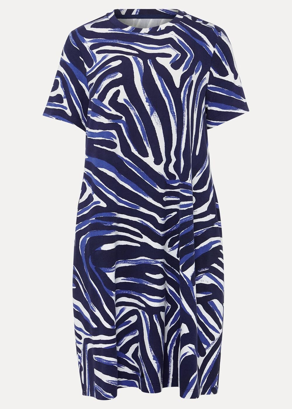 Isabelle Zebra Print Jersey Mini Dress - Blue/Multi