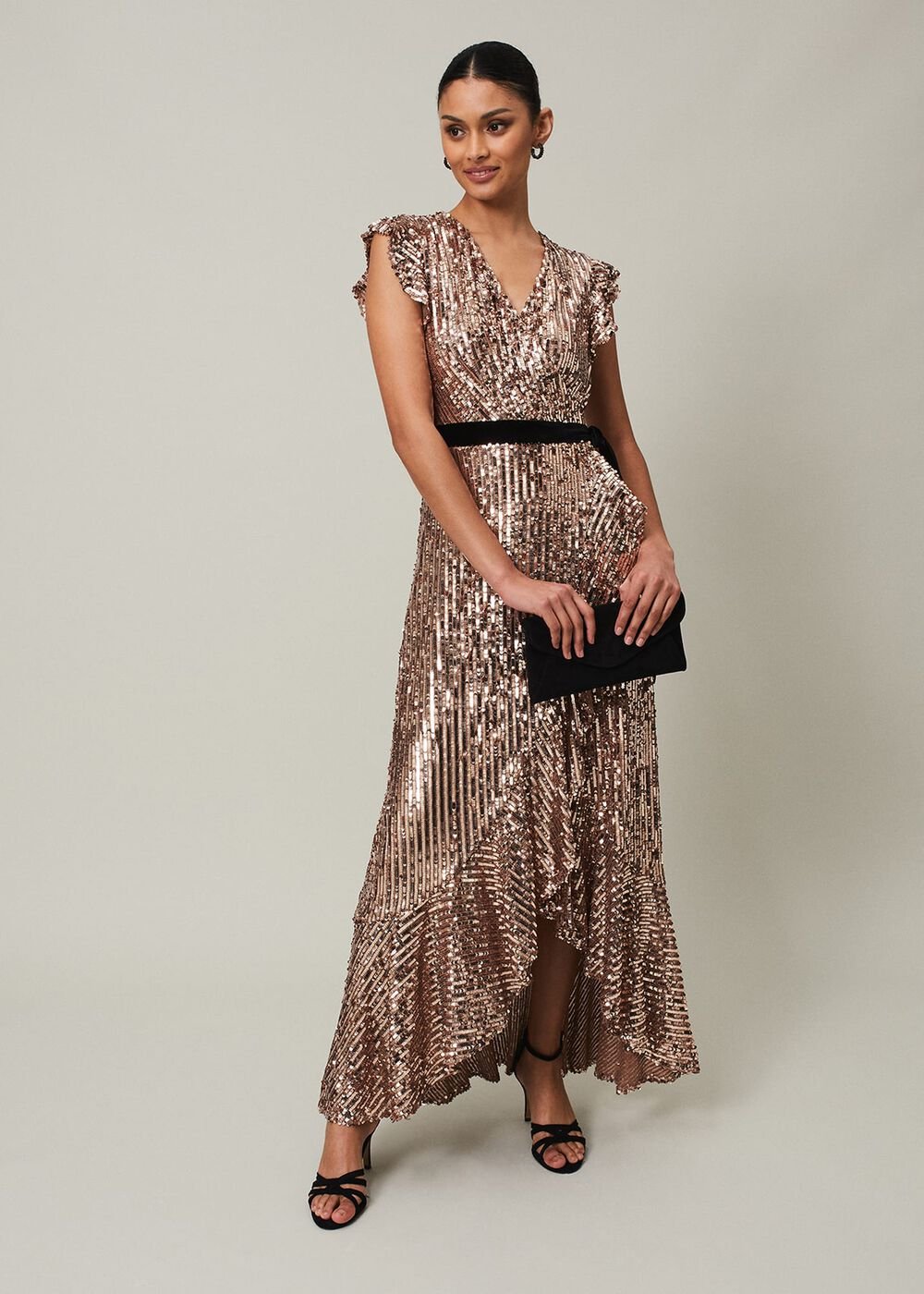 Enja Sequin Maxi Dress - Rose Gold