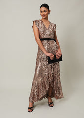 Enja Sequin Maxi Dress - Rose Gold