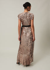 Enja Sequin Maxi Dress - Rose Gold