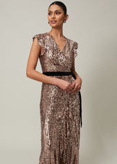 Enja Sequin Maxi Dress - Rose Gold