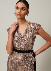 Enja Sequin Maxi Dress - Rose Gold