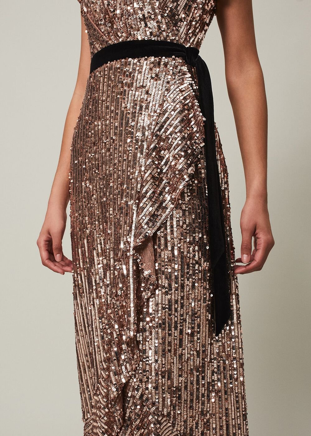 Enja Sequin Maxi Dress - Rose Gold