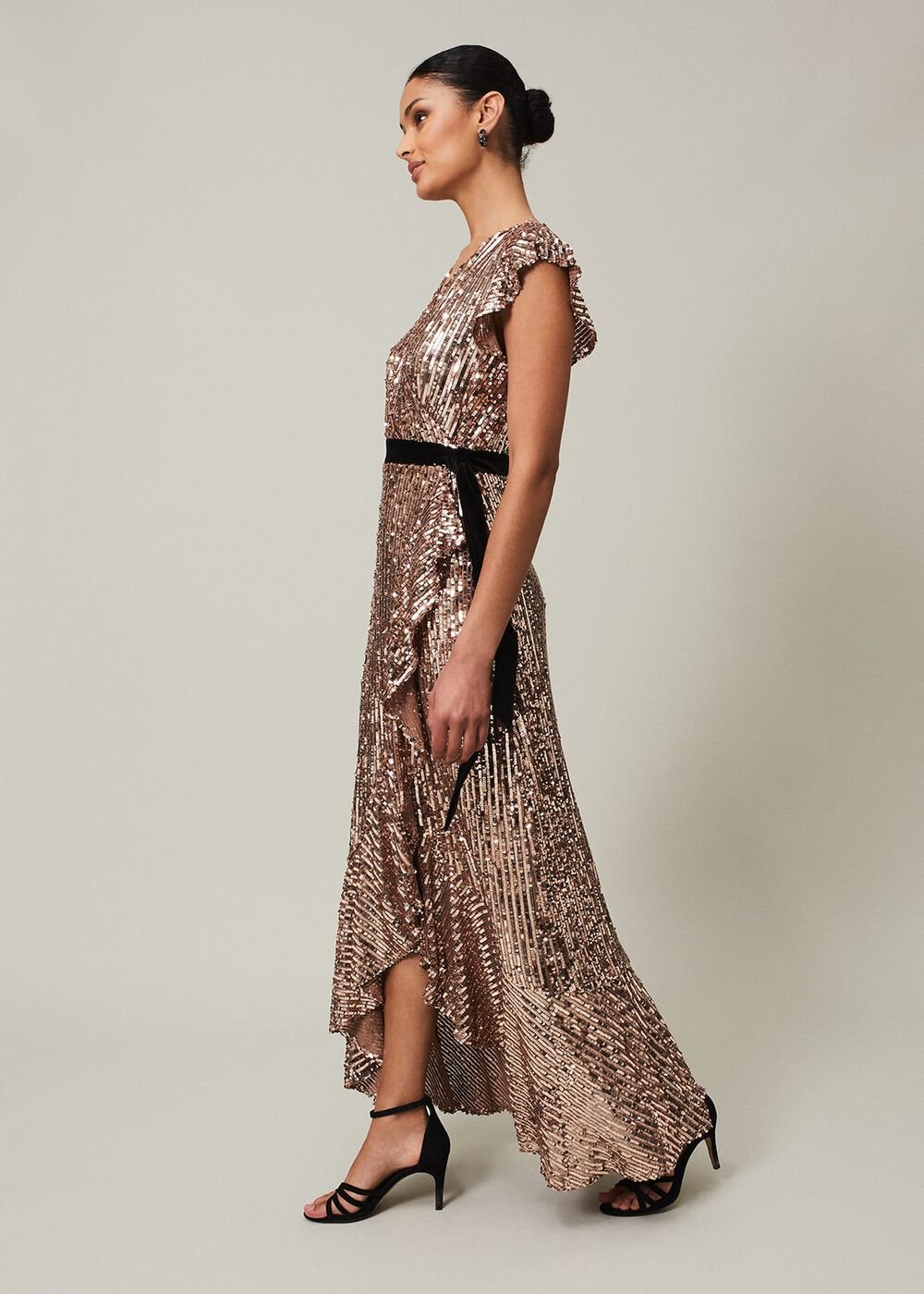 Enja Sequin Maxi Dress - Rose Gold