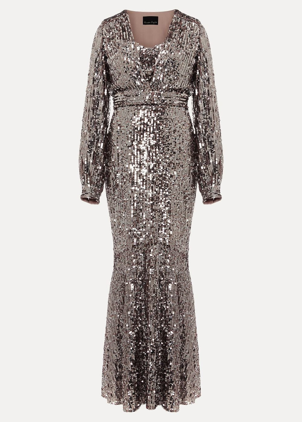 Thalia Sequin Maxi Dress - Silver