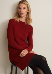 Vickie Fine Knit Mini Dress - Red