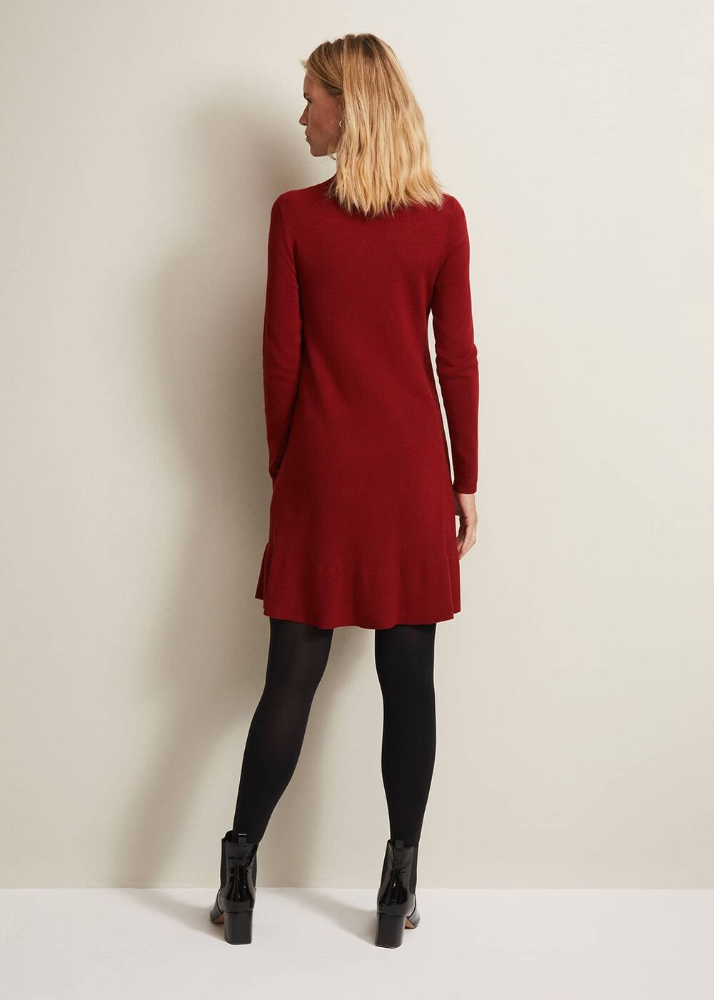 Vickie Fine Knit Mini Dress - Red