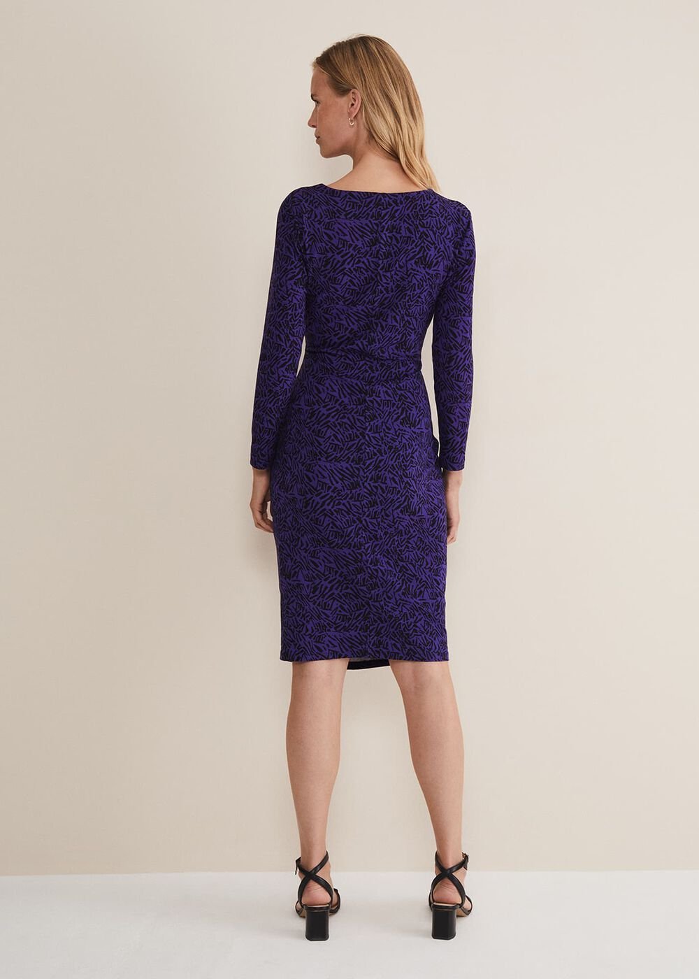 Theadora Jersey Midi Dress - Black/Purple