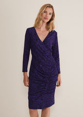 Theadora Jersey Midi Dress - Black/Purple