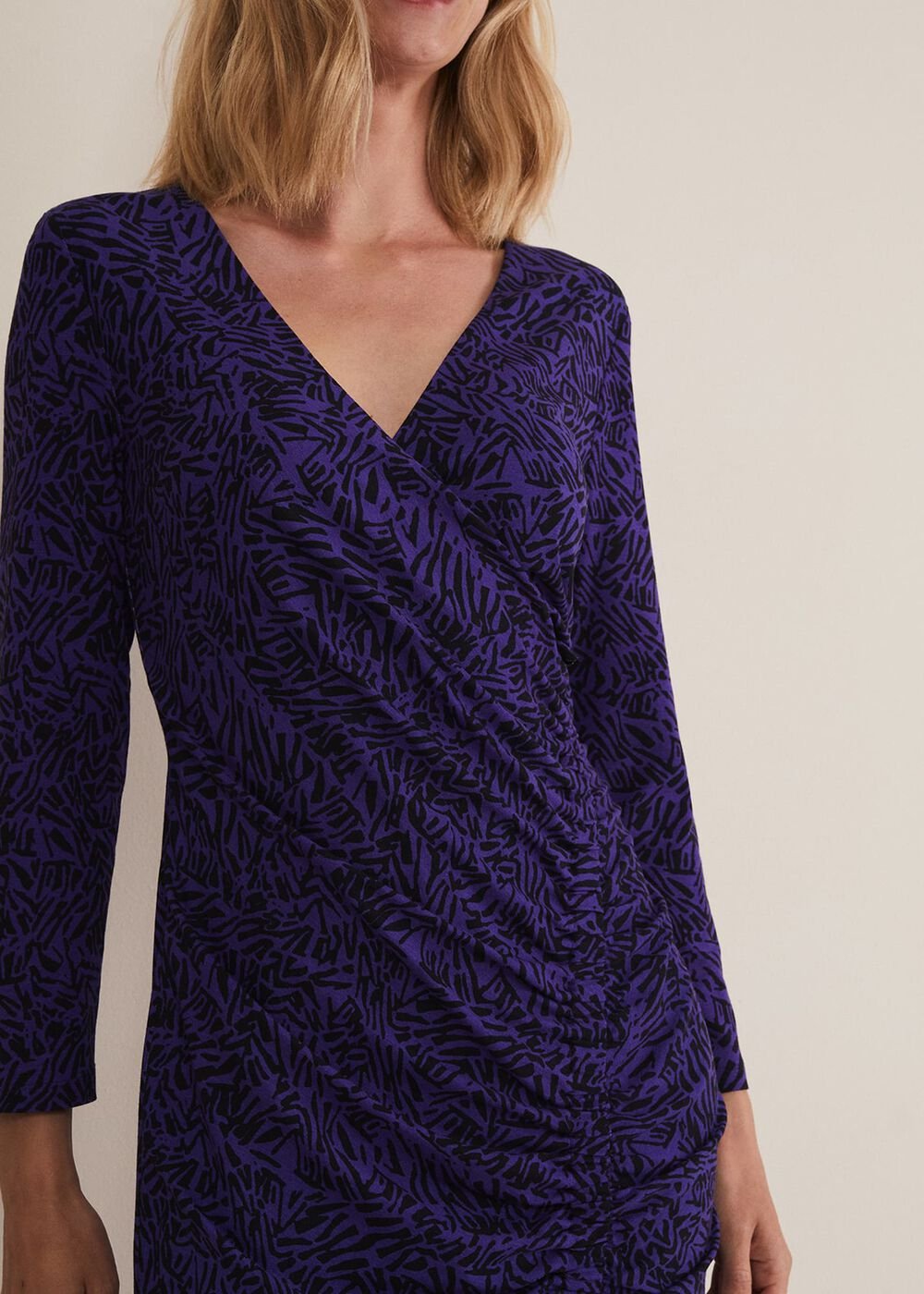 Theadora Jersey Midi Dress - Black/Purple