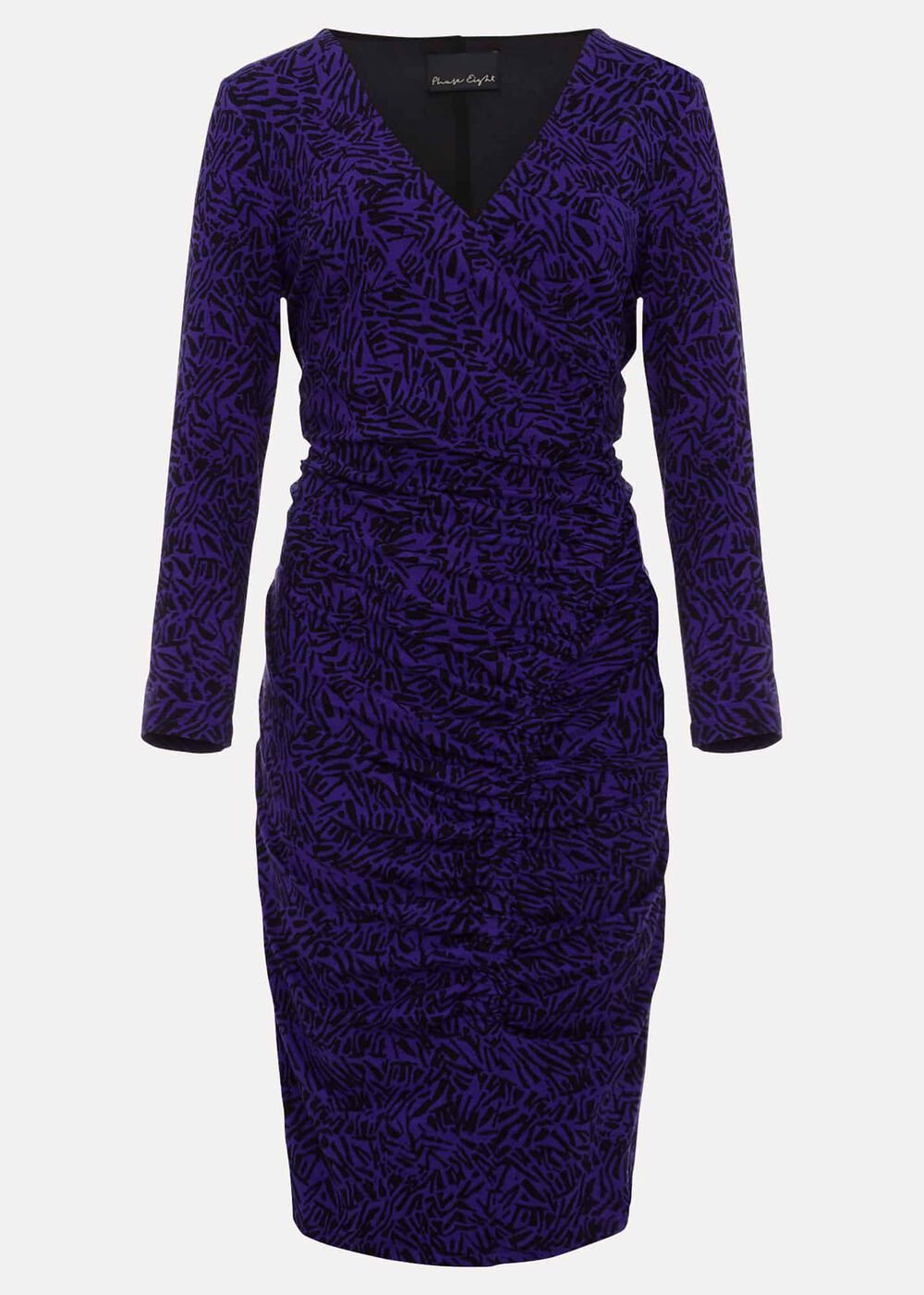 Theadora Jersey Midi Dress - Black/Purple
