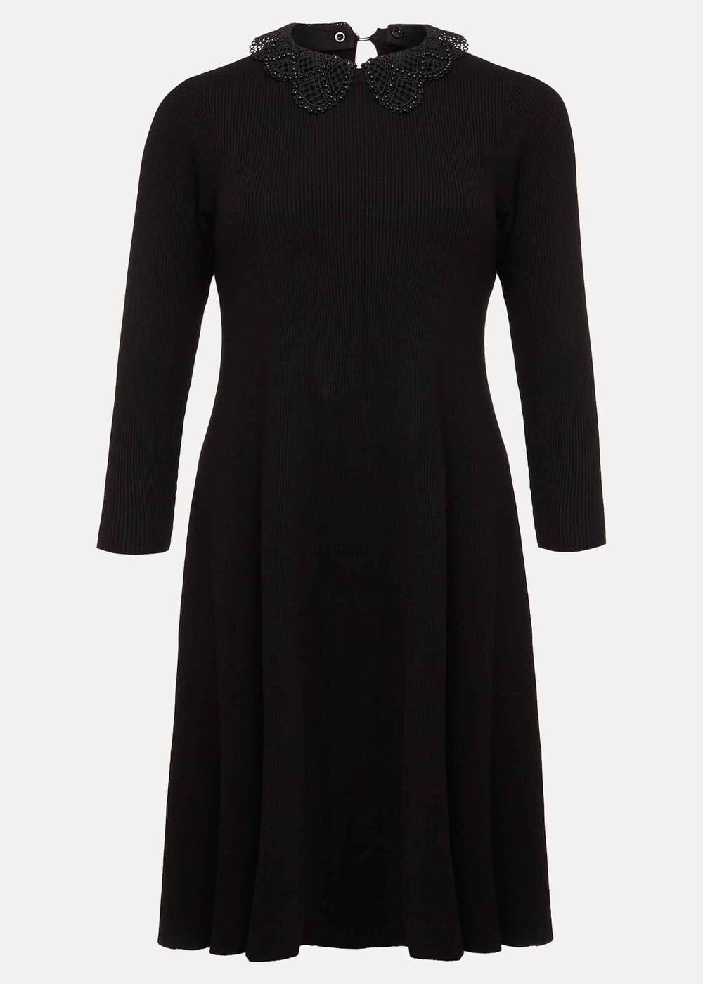 Evelyn Black Ribbed Mini Dress - Black