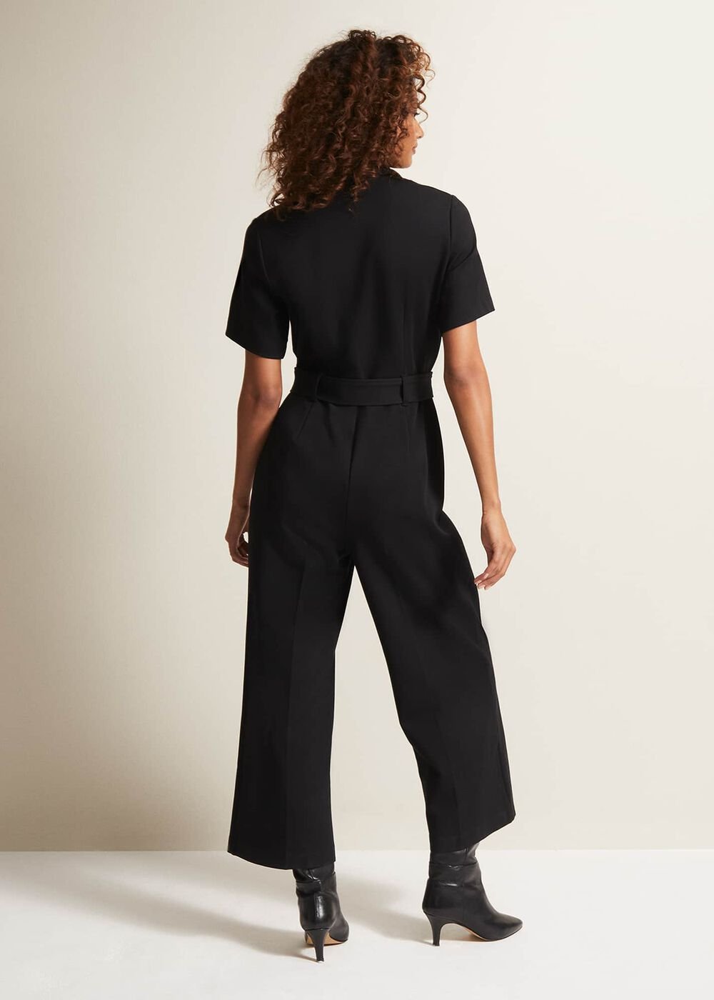 Polly Black Zip Jumpsuit - Black