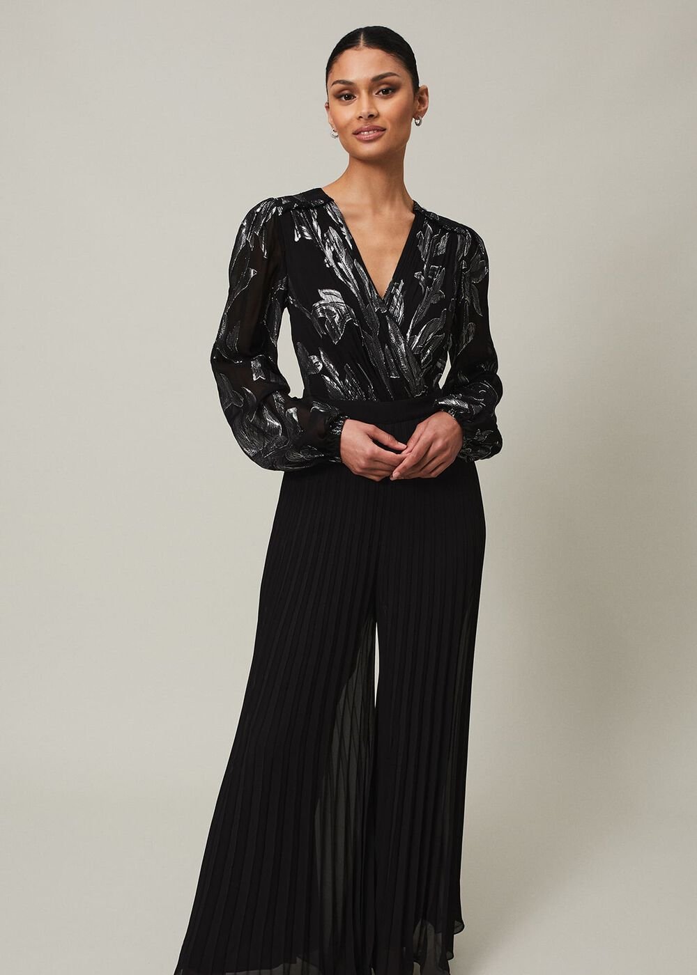 Althea Wide Leg Jumpsuit - Black
