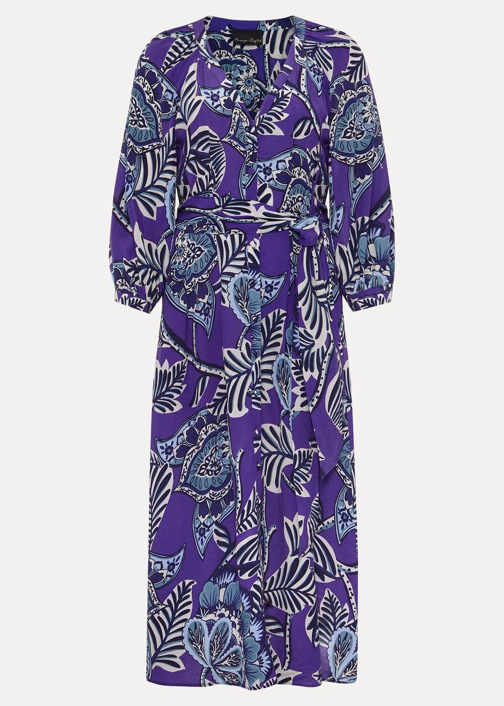 Erin Paisley Midi Dress - Purple