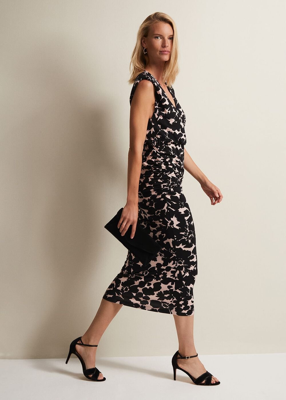 Taylor Floral Jersey Midi Dress - Multi-Coloured
