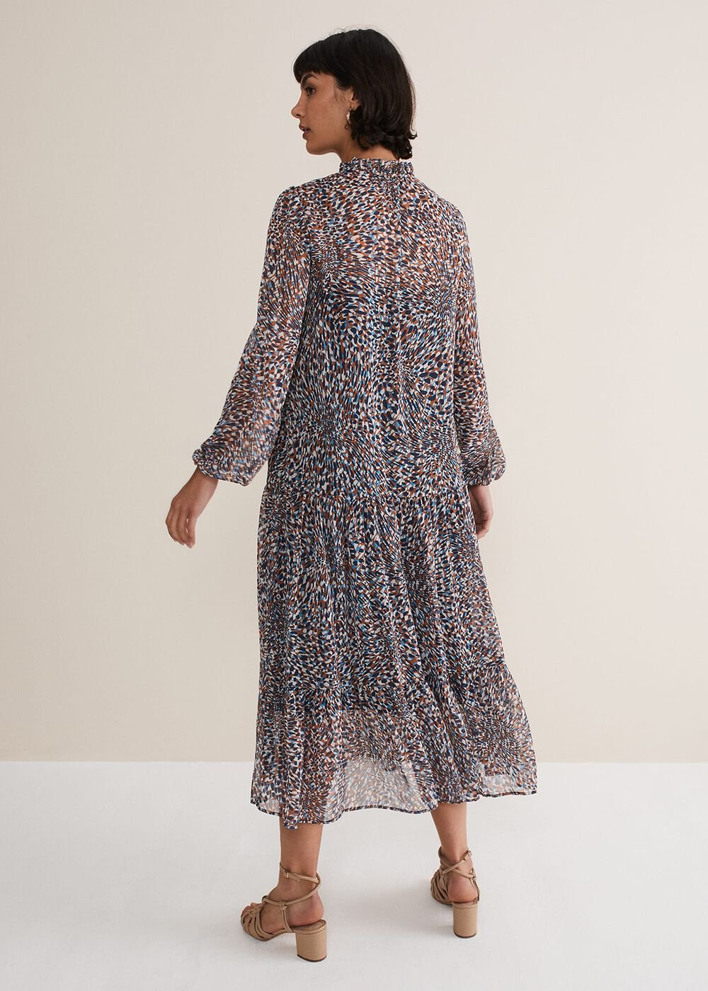Penele Chiffon Midi Dress - Black