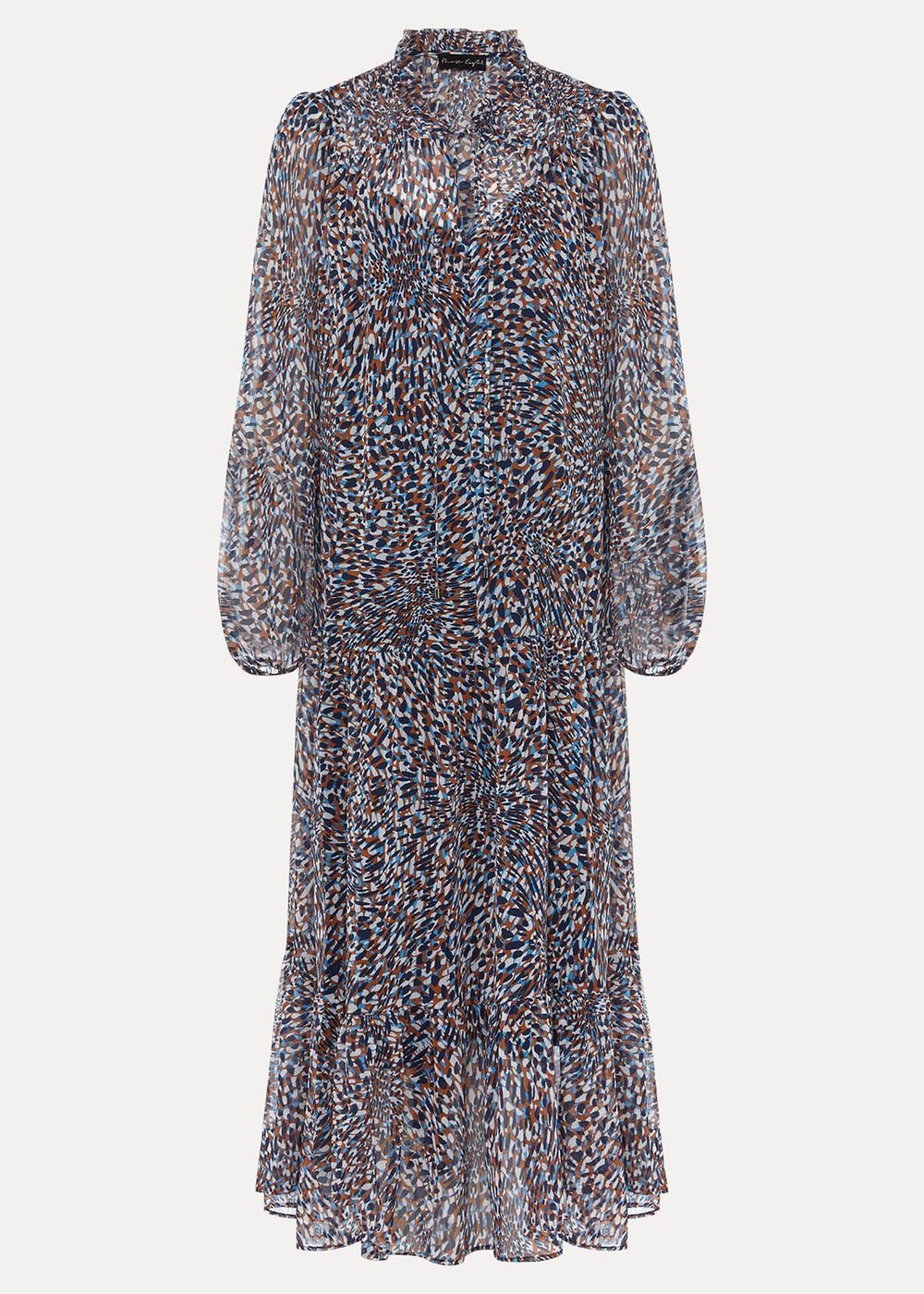 Penele Chiffon Midi Dress - Black