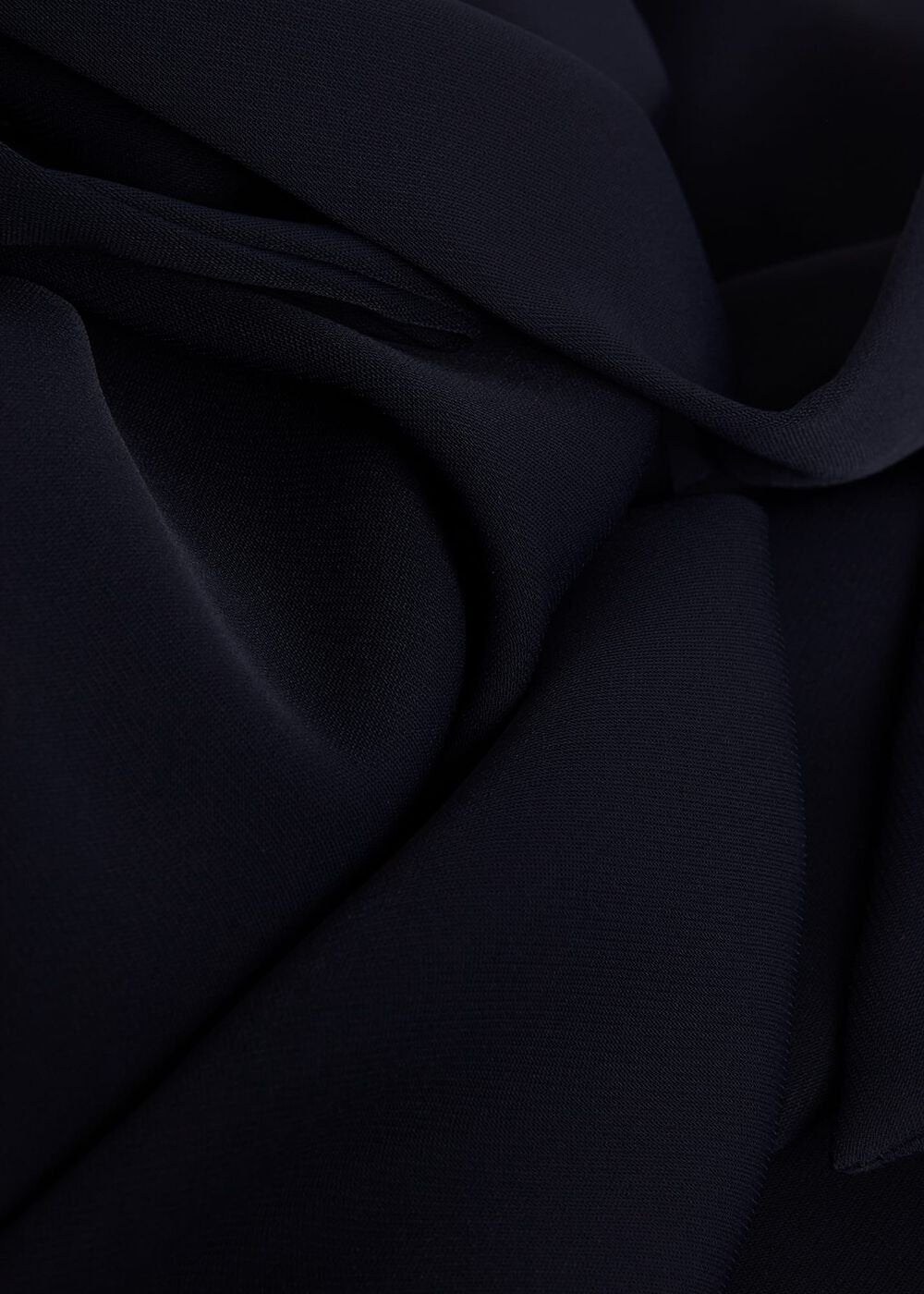 V-Neck Wide Leg Jumpsuit with Frill Sleeves in Dark Navy - Navy