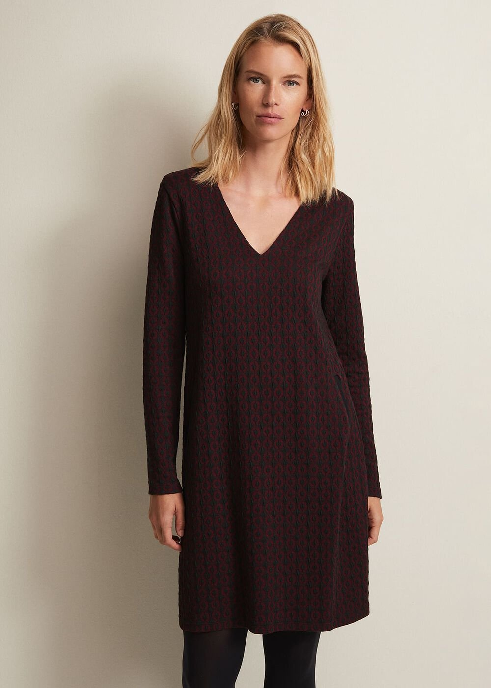 Lianna Geo Mini Dress - Burgundy