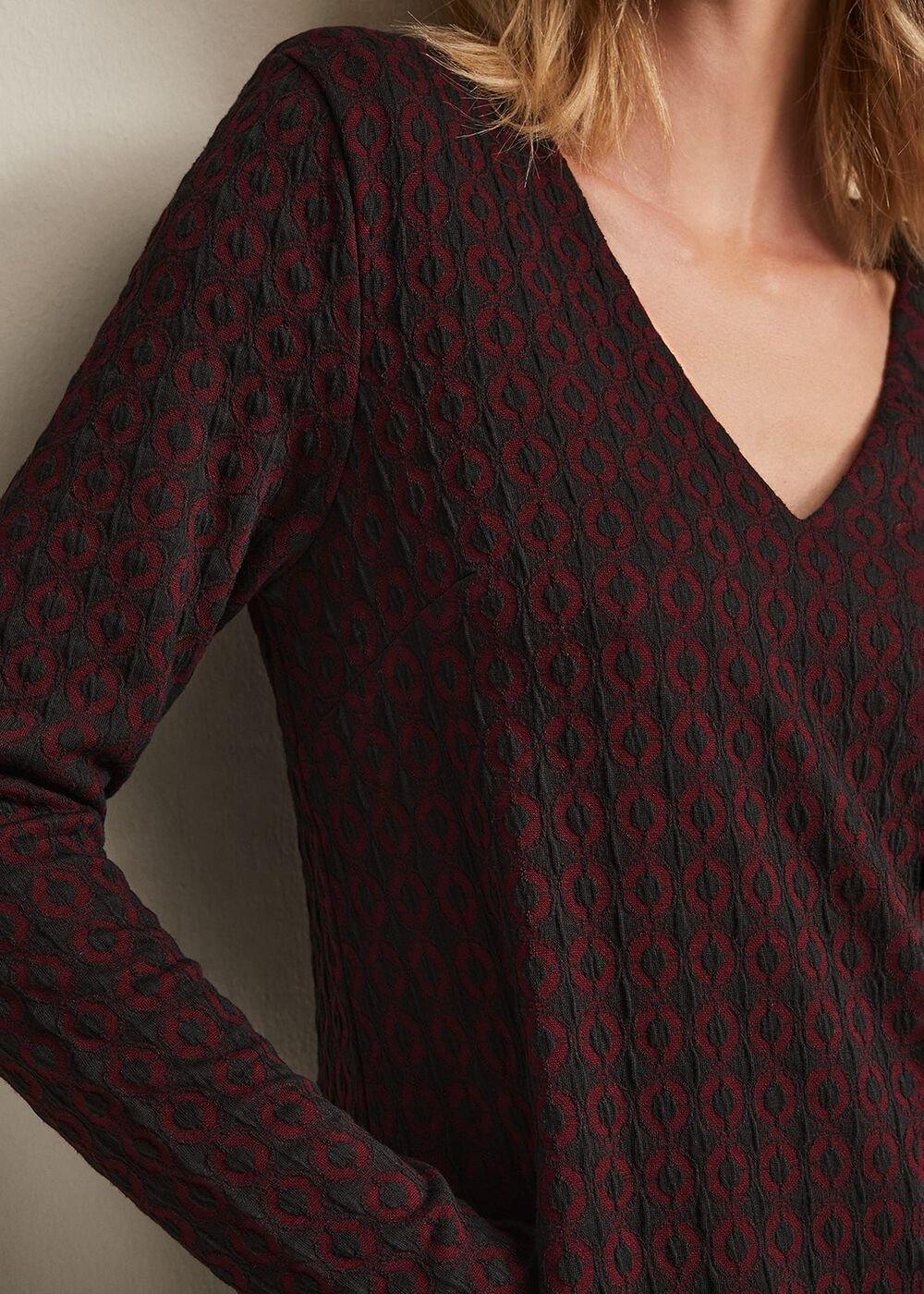 Lianna Geo Mini Dress - Burgundy