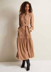 Morgan Trench Midi Dress - Camel