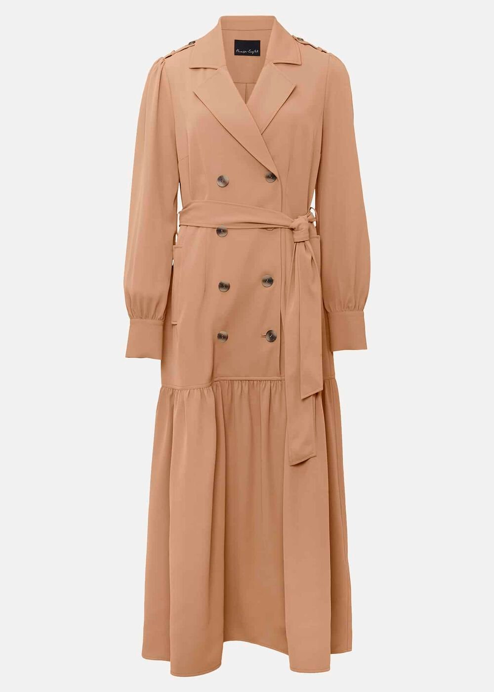 Morgan Trench Midi Dress - Camel