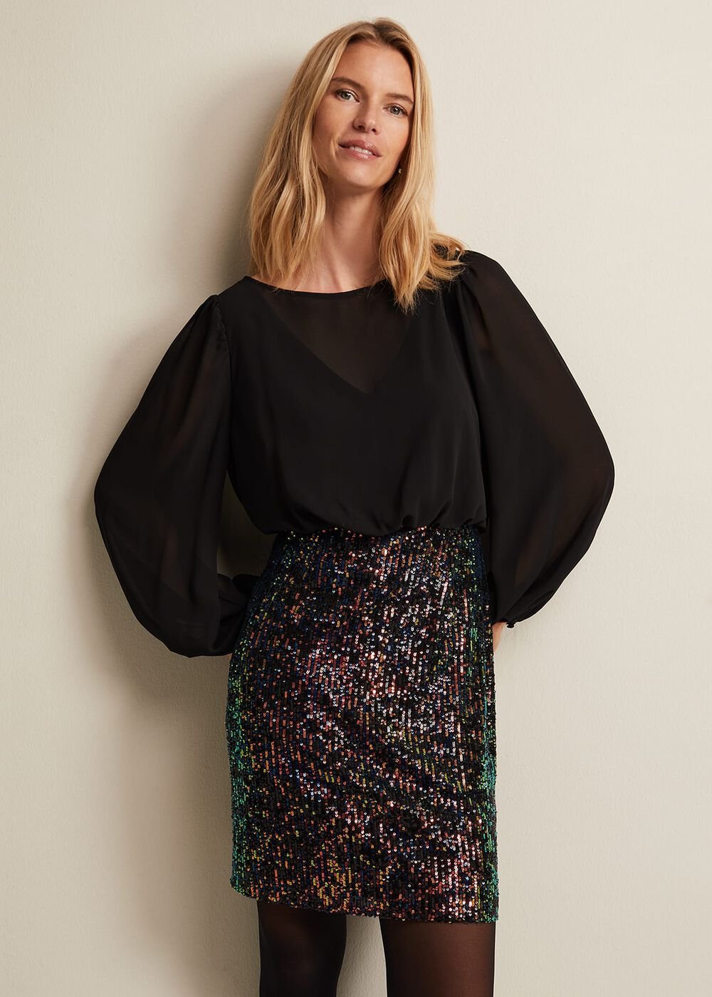 Angel Sequin Mini Dress - Multi-Coloured