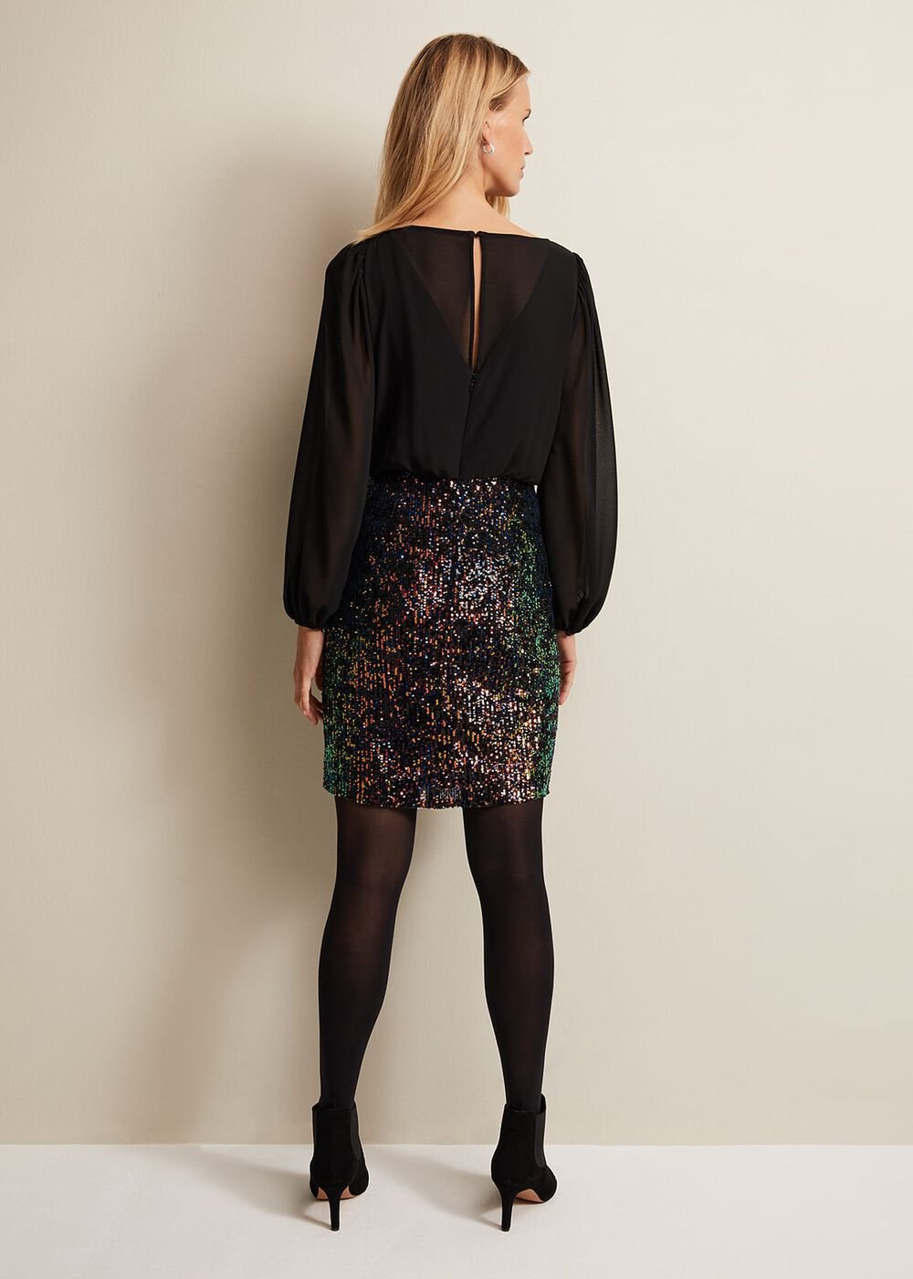 Angel Sequin Mini Dress - Multi-Coloured