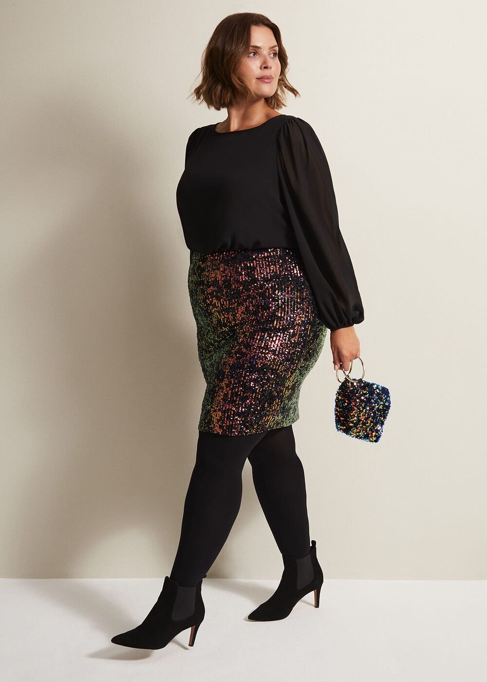 Angel Sequin Mini Dress - Multi-Coloured