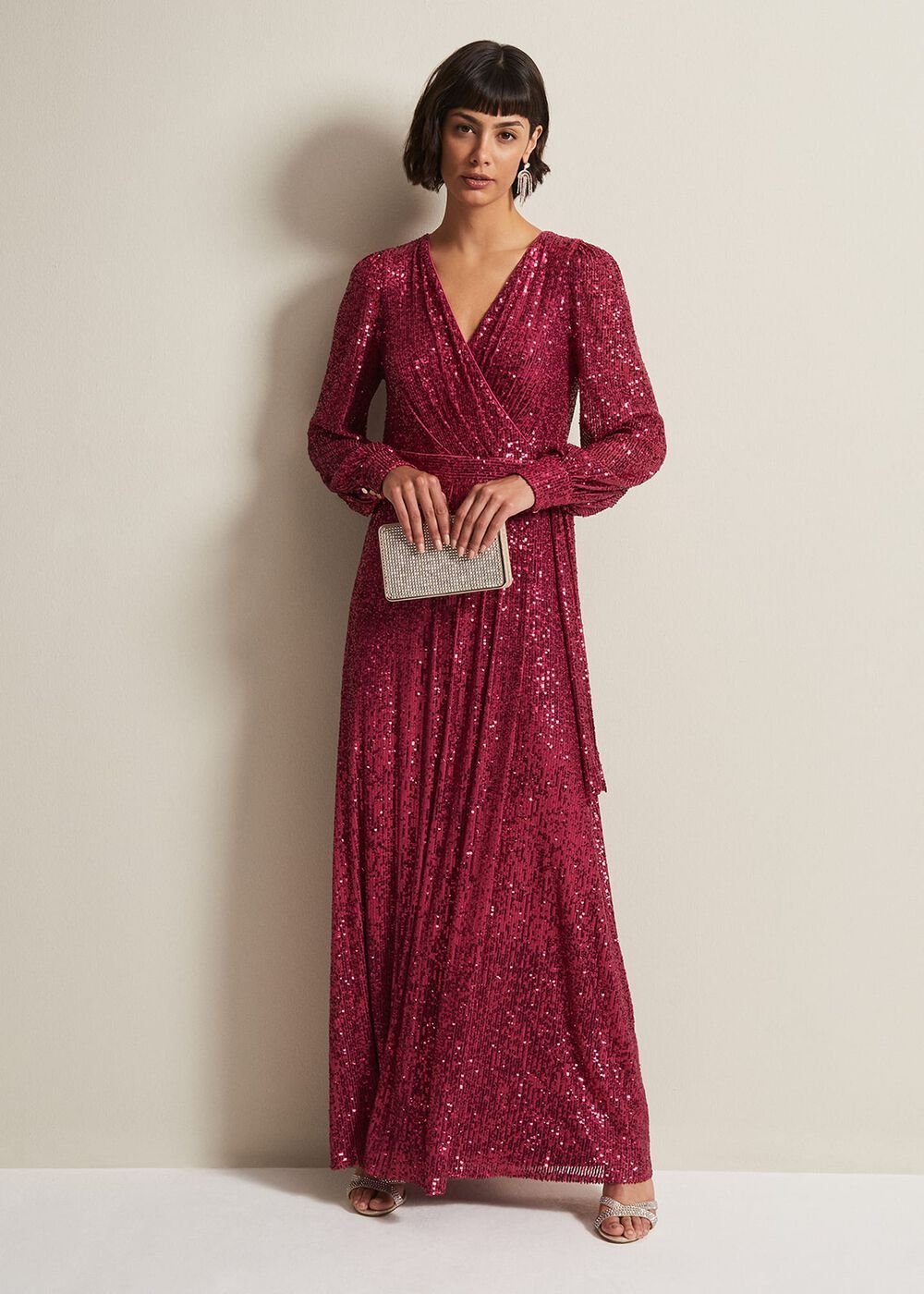 Amily Pink Sequin Maxi Dress - Pink