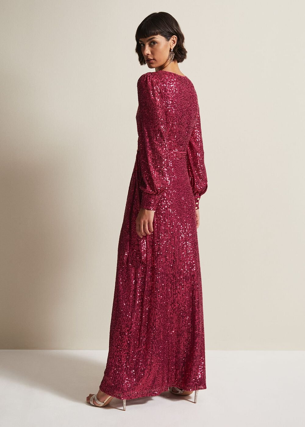 Amily Pink Sequin Maxi Dress - Pink