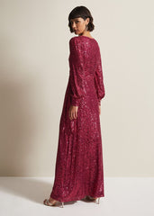 Amily Pink Sequin Maxi Dress - Pink