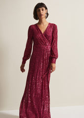 Amily Pink Sequin Maxi Dress - Pink